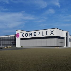 Computer-generated image of the 1.3 million sq. ft. KOREPlex battery plant that KORE Power is building in Buckeye, Ariz., near Phoenix. The facility will produce battery cells for electric vehicles and standalone storage.