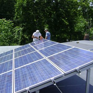 A rooftop solar array in Poughkeepsie, N.Y.