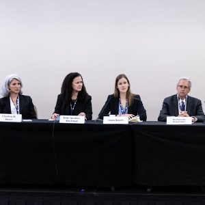 From left: Americans for a Clean Energy Grid's Christina Hayes, Invenergy LLC's Kelly Speakes-Backman, MISO's Laura Rauch, former FERC Chair Richard Glick, EEI's Kevin Huyler on a panel at EBA's Annual Meeting last week