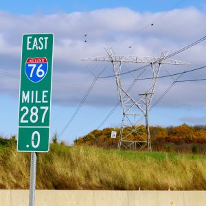 Transmission lines crossing the Pennsylvania Turnpike