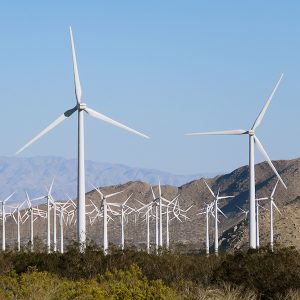 Wind farm near Palm Springs, Calif. CAISO and SPP are facing the most acute challenges from the increasing penetration of wind and solar generation.