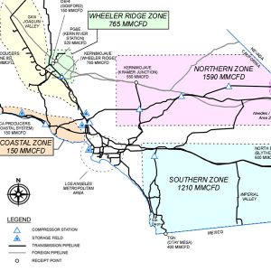 The Southern California Gas transmission system serves a vast area of Southern and Central California.