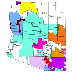 Arizona's utilities. Not shown: Arizona Electric Power Cooperative, which owns and operates Apache Generating Station and 866 miles of lines.