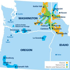 Avista's footprint in the Pacific Northwest.
