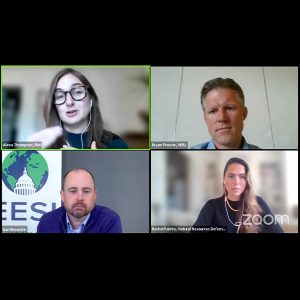 Clockwise from top left: Rocky Mountain Institute analyst Alexa Thompson; Bryan Pivovar, a scientist at the National Renewable Energy Lab; Daniel Bresette, executive director of the Environmental and Energy Institute; and Rachel Fakhry of the Natural Resources Defense Fund