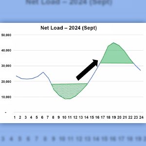 The changing shape of CAISO's "duck curve" indicates that, by 2024, four-hour batteries will no longer suffice for covering California's growing peaks, requiring a shift of daytime solar oversupply into long-duration storage systems.