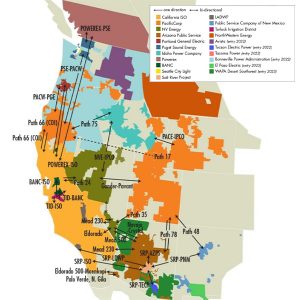 A map shows transfers in the Western Energy Imbalance Market in Q4 2021.