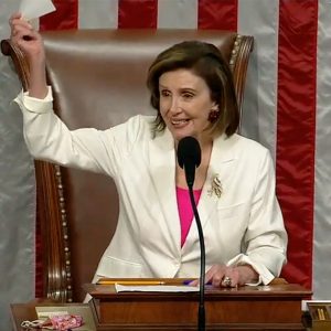 Speaker Nancy Pelosi announces the passage of the Build Back Better Act in the House of Representatives on Friday.