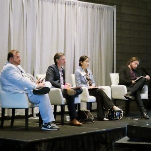 From left: Simon Mahan, Southern Renewable Energy Association; Chris Demko, Southern Co.; Jennifer Chen, CO2efficient; and Joshua Brooks, Brooksform