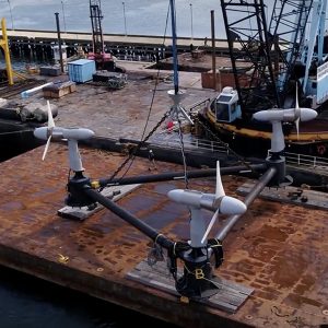 Roosevelt Island Tidal Array: Verdant Power's project of three tidal power turbines in the East River is an example of new renewable energy resources coming onto the grid.