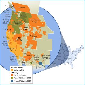 As of spring 2021,14 participants plus CAISO were active in the Western EIM.