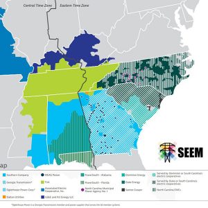 <p>Map of Southeast Energy Exchange Market's footprint</p>