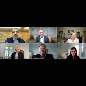 Clockwise from top left: Rob Gramlich, Grid Strategies; Kansas Corporation Commissioner Andrew French; Nicole Hughes, Renewable Northwest; Danielle Mills, CAISO; Simon Mahan, Southern Renewable Energy Association; and Warren Lasher, Lasher Energy Consulting