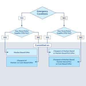 A PJM graphic shows the structure for offers being evaluated by the market clearing engine.