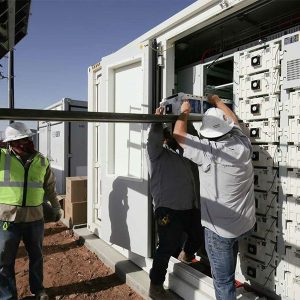 A Broad Reach Power crew works on storage facility in West Texas. 