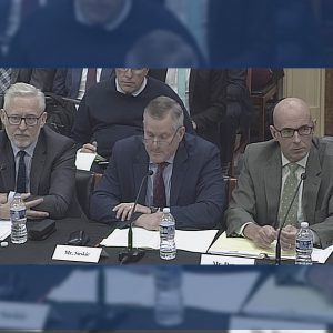 ISO-NE CEO Gordon van Welie, SPP Executive Vice President Paul Suskie and NYISO CEO Richard Dewey testify before the committee on Thursday.