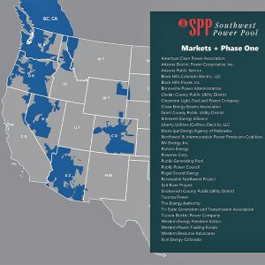 Territory covered by Phase 1 participants in SPP's Markets+