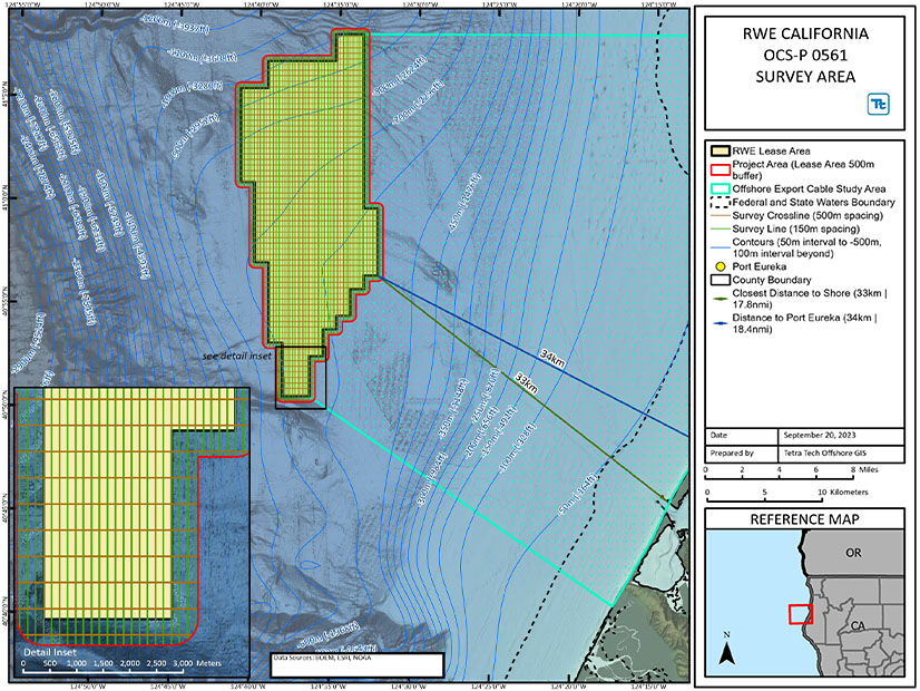 RWE has begun the site assessment survey for the offshore wind farm it plans to build off north California coast.