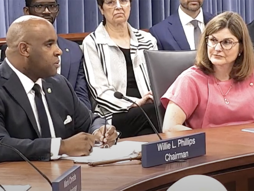 Chair Willie Phillips and Commissioner Allison Clements at FERC's open meeting June 27.