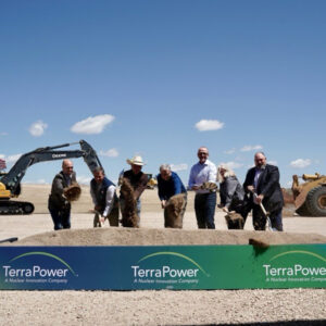 The ceremonial groundbreaking for TerraPower's advanced reactor in Wyoming on Monday.