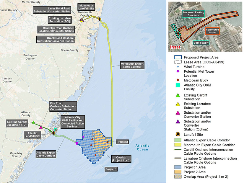 The Atlantic Shores offshore wind project will be located 8.7 miles off the New Jersey coast, at its closest point, and could generate up to 2,800 MW of power.