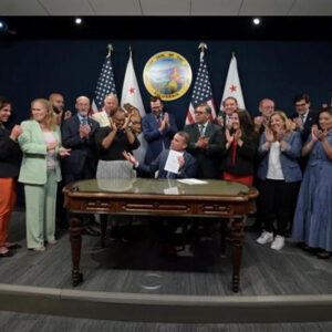 California Senate President Pro Tem Mike McGuire, serving as acting governor, signs SB 867, which sends a $10 billion climate resilience bond measure to voters.