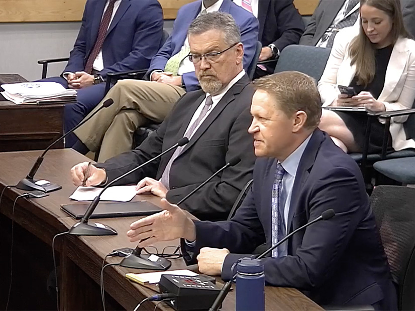 ERCOT COO Woody Rickerson (left) listens to Potomac Economics' David Patton during their comments to Texas PUC.