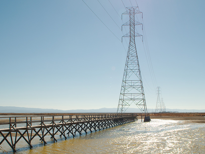 A transmission tower in Mountain View, Calif. 