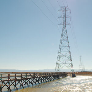 A transmission tower in Mountain View, Calif. 