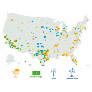 This map shows emissions-free power capacity that came online between September 2022 and March 2024.