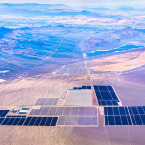 Solar arrays dot the Mojave Desert in Nevada.