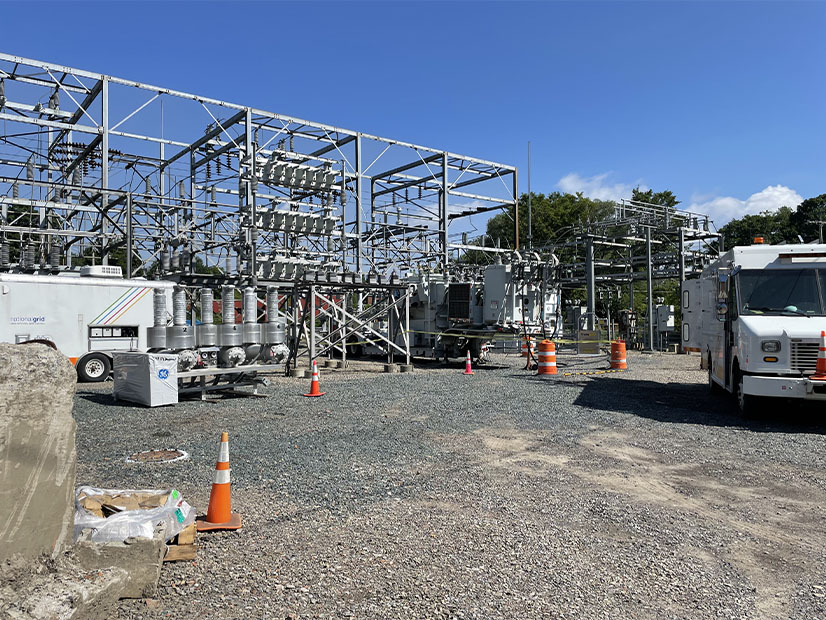 Upgrades are shown in progress at the National Grid substation in Gloversville, N.Y.