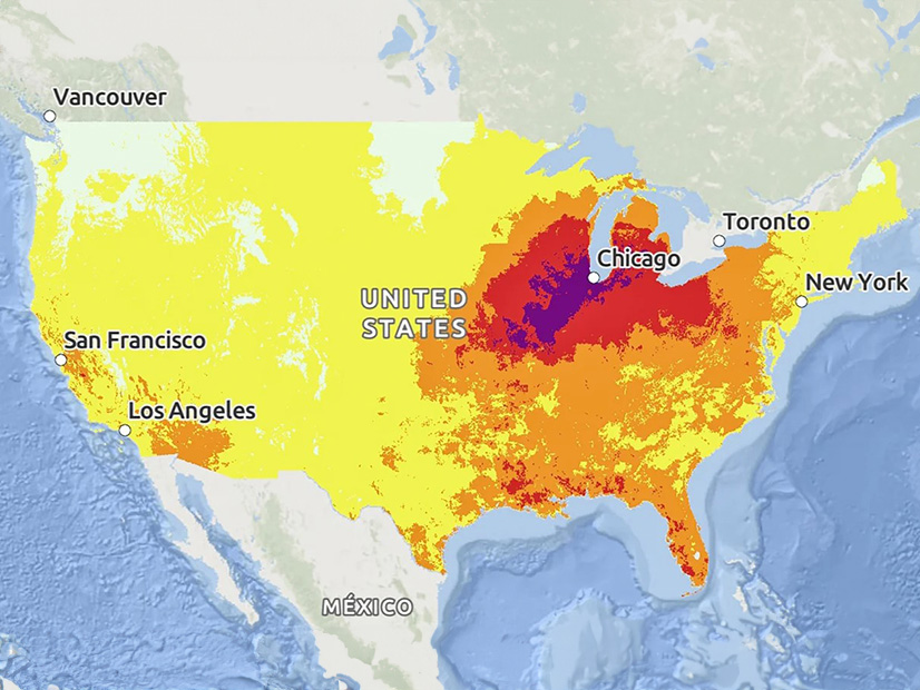 The National Weather Service heat risk map on Aug. 27