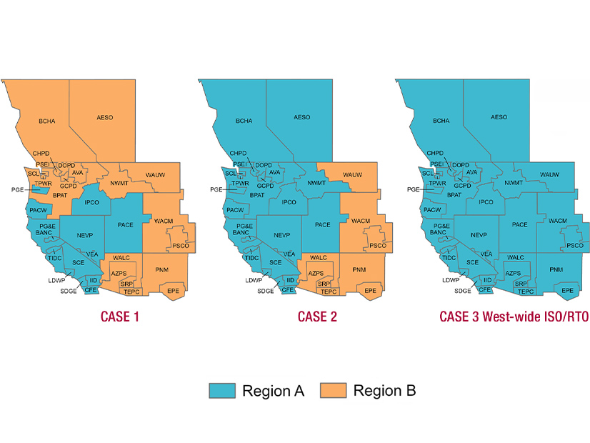 The Stanford examines two market configurations in which the West is divided into two separate RTOs with different footprints and one consisting of a single RTO. 