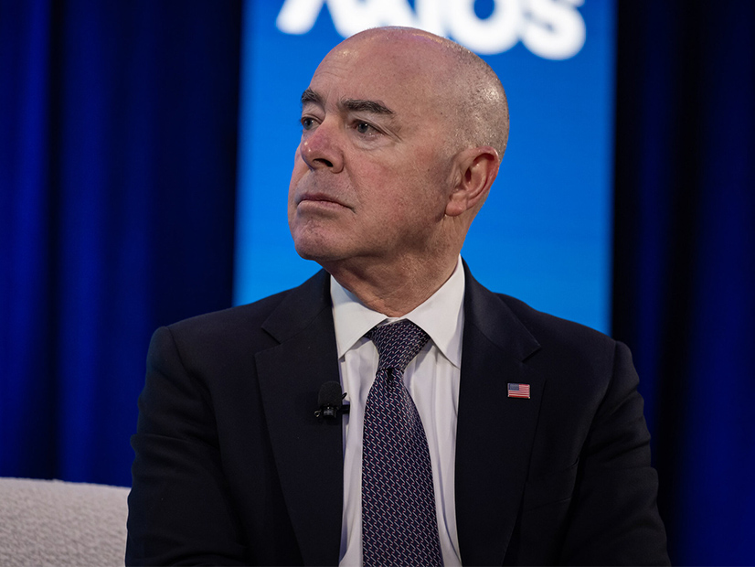 Homeland Security Secretary Alejandro Mayorkas at a summit in March. 