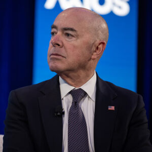 Homeland Security Secretary Alejandro Mayorkas at a summit in March. 