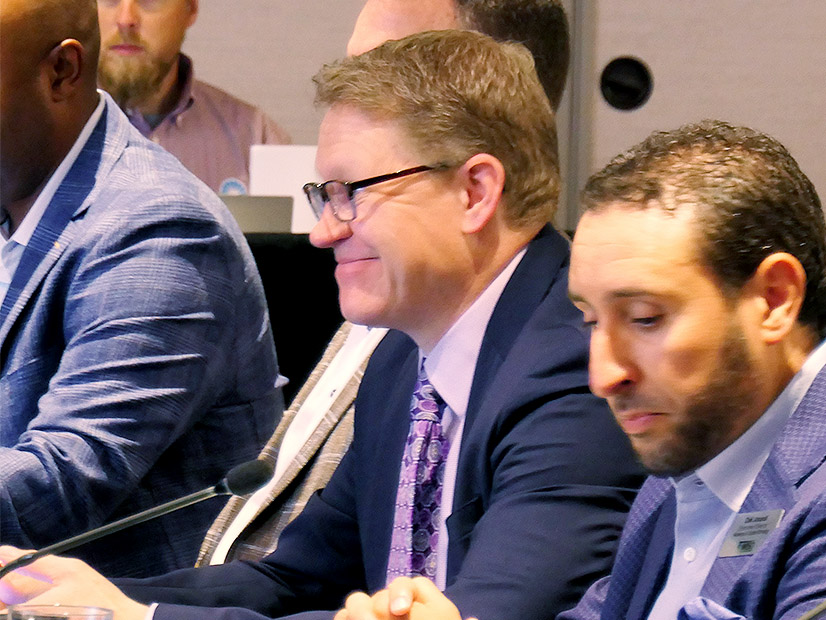 IMM David Patton (center) addresses the Markets Committee of the MISO Board of Directors on Sept. 17 