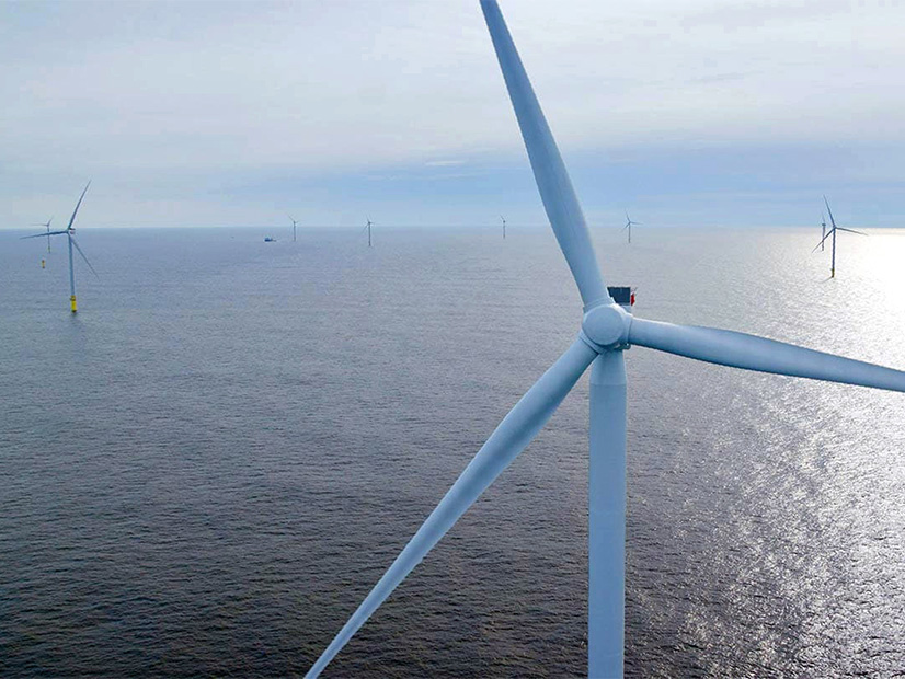 New York's first and so far only offshore wind farm, South Fork Wind, is shown after completion earlier this year.