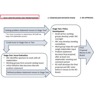 Flow chart illustrating the proposed stakeholder process for the regional organization envisioned by the Pathways Initiative. 