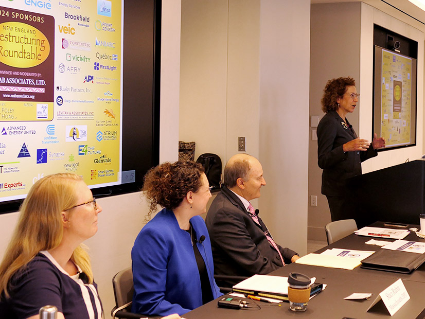 From left: Commissioner Carrie Gilbert, Maine PUC; Commissioner Staci Rubin, Massachusetts DPU; Chair Ron Gerwatowski, Rhode Island PUC; and Janet Gail Besser, moderator