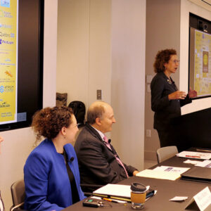 From left: Commissioner Carrie Gilbert, Maine PUC; Commissioner Staci Rubin, Massachusetts DPU; Chair Ron Gerwatowski, Rhode Island PUC; and Janet Gail Besser, moderator