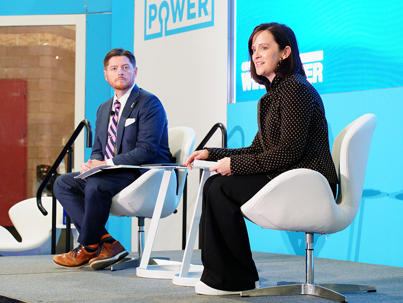 Assistant Defense Secretary Brendan Owens and BOEM Director Elizabeth Klein speak at American Clean Power's Offshore Windpower conference Oct. 29 in Atlantic City, N.J.