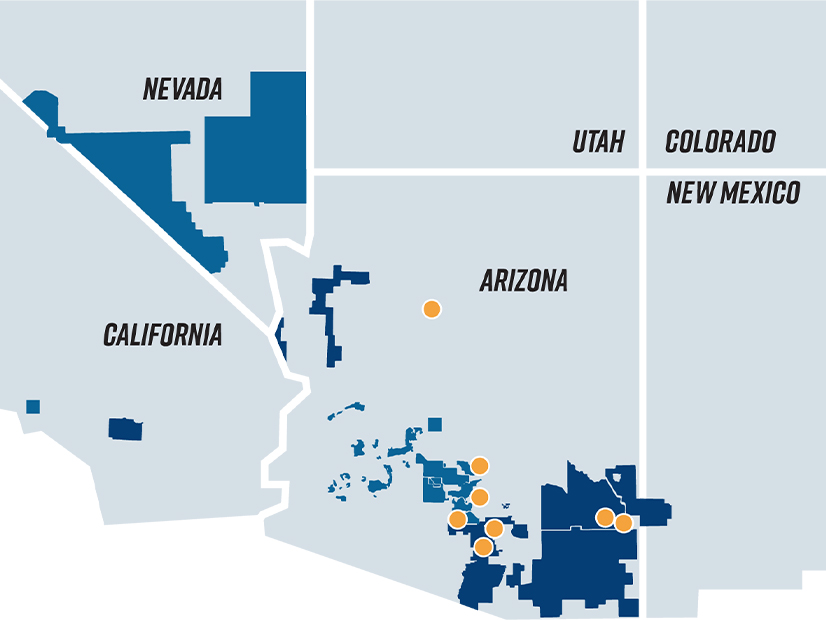 Map of Arizona G&T Cooperatives members.  