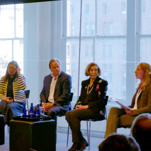 From left: Lazard's Samuel Scroggins, Vineyard Offshore CEO Alicia Barton, Milbank Partner Allan Marks, Espy Energy Solutions' Nora Mead Brownell and Aurora Energy's Julia Hoos.