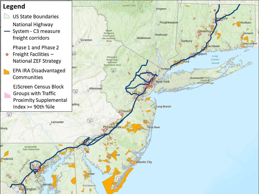 Clean Corridor Coalition Project map