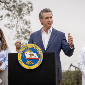 California Gov. Gavin Newsom speaking at a bill-signing ceremony Sept. 25.