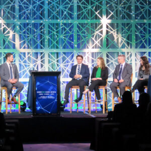 From left: Matt Duncan, E-ISAC; Timothy Davis, EI-ISAC; Brandi Martin, DOE; Spencer Wood, CISA; and Kathleen Miller, Natural Resources Canada