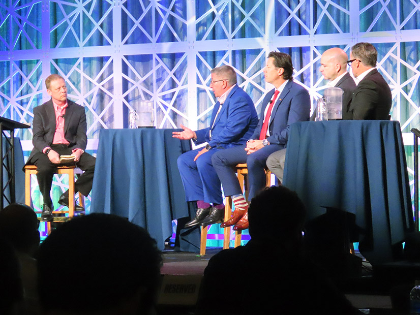 From left: Carter Manucy, NRECA; Manny Cancel, E-ISAC; Brian Harrell, Avangrid; Jonathan Homer, CPS Energy; Adam Lee, Dominion Energy