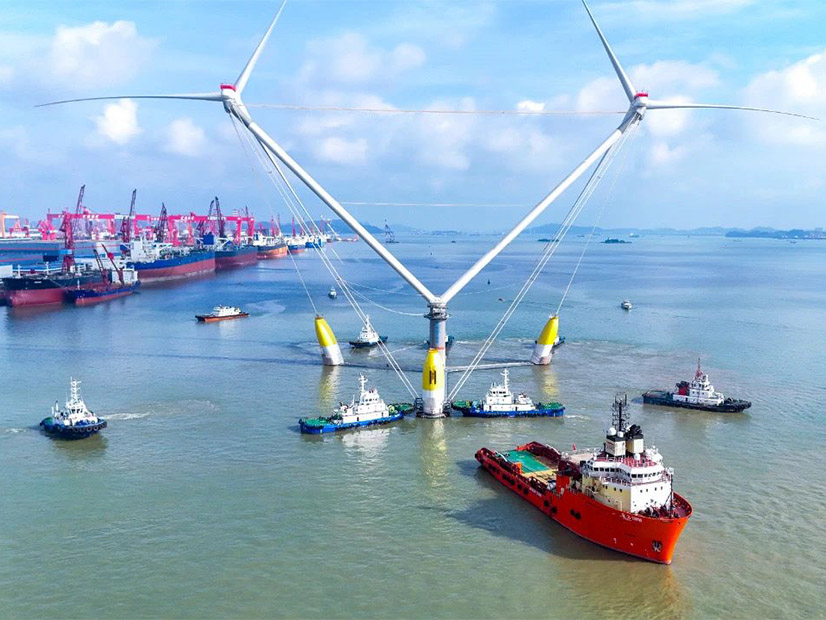 Mingyang’s Ocean X, the world’s largest floating wind platform, launches from Guangzhou earlier this year. The International Energy Agency in its Renewables 2024 report highlights China as the global renewable energy leader.