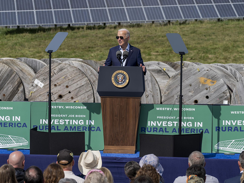 President Biden announces funding for clean rural electrification through the Inflation Reduction Act at Vernon Electric Cooperative in Westby, Wis.